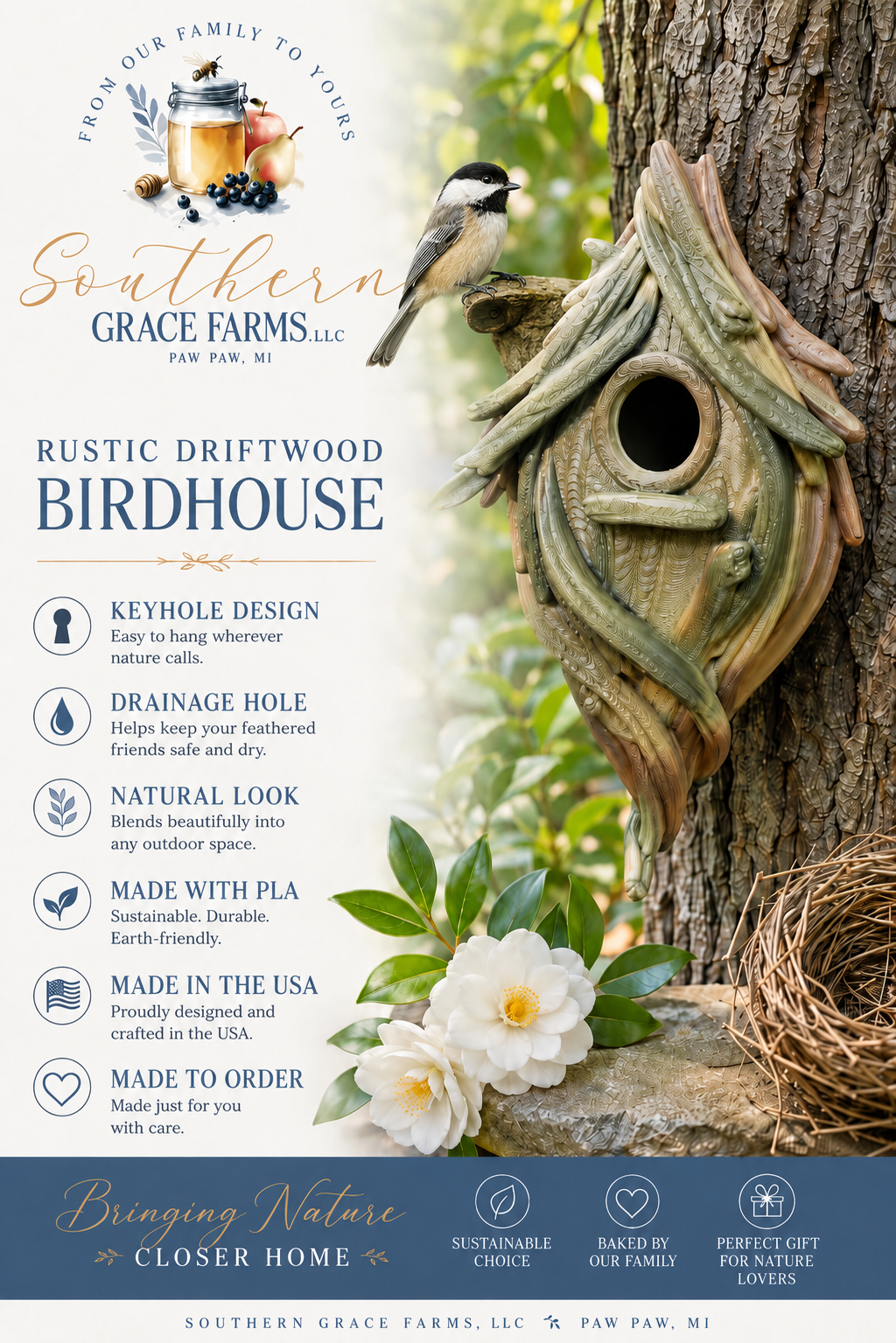 Birdhouses-Rustic Driftwood Design