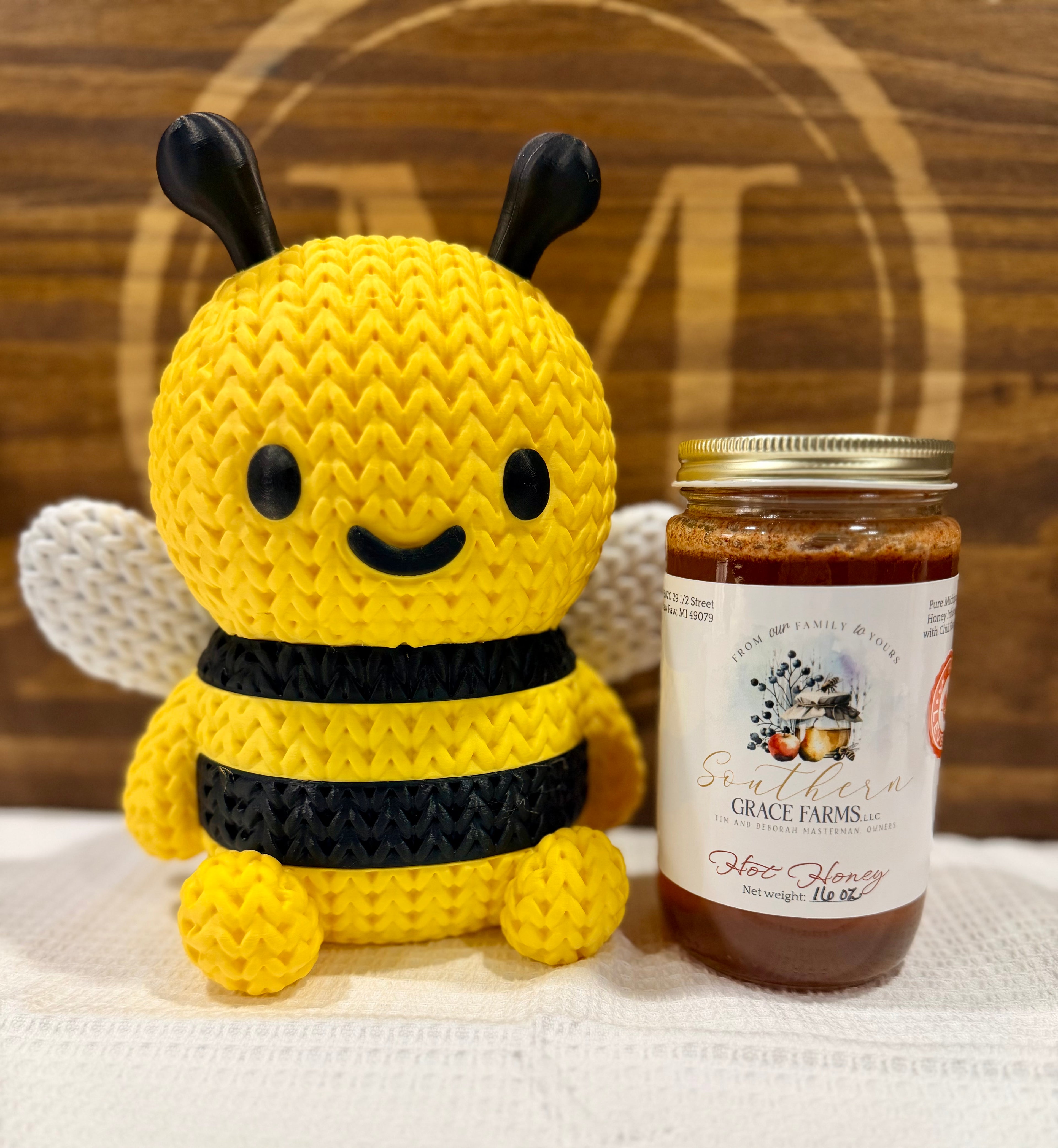 Pure Michigan Hot Honey Infused with Habanero Chili Flakes - 1 lb (16 oz Net Weight) Jar