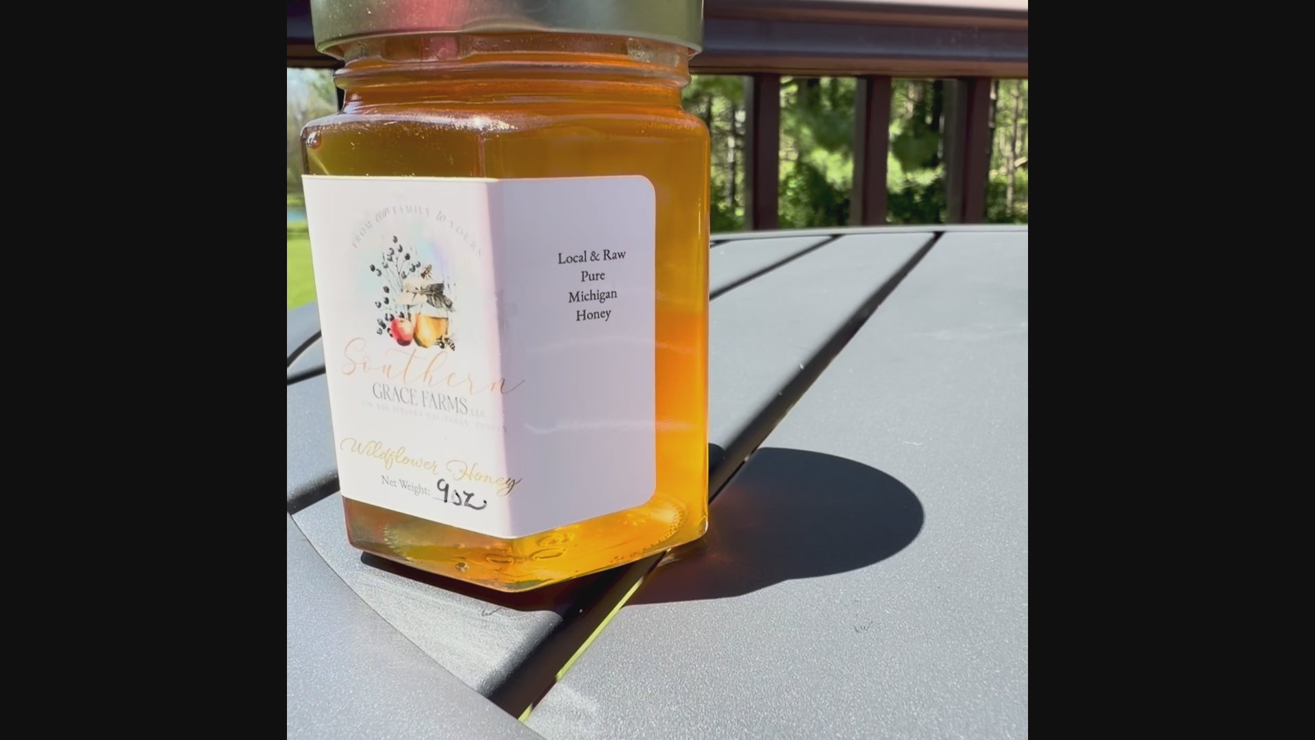 Pure, Raw, and Unfiltered Michigan Wildflower Honey - 9 oz Net Weight Jar